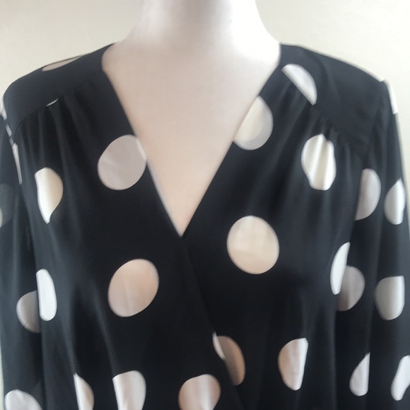 INC Petite Embroidered Dot Surplice Top, - Picture 3 of 12